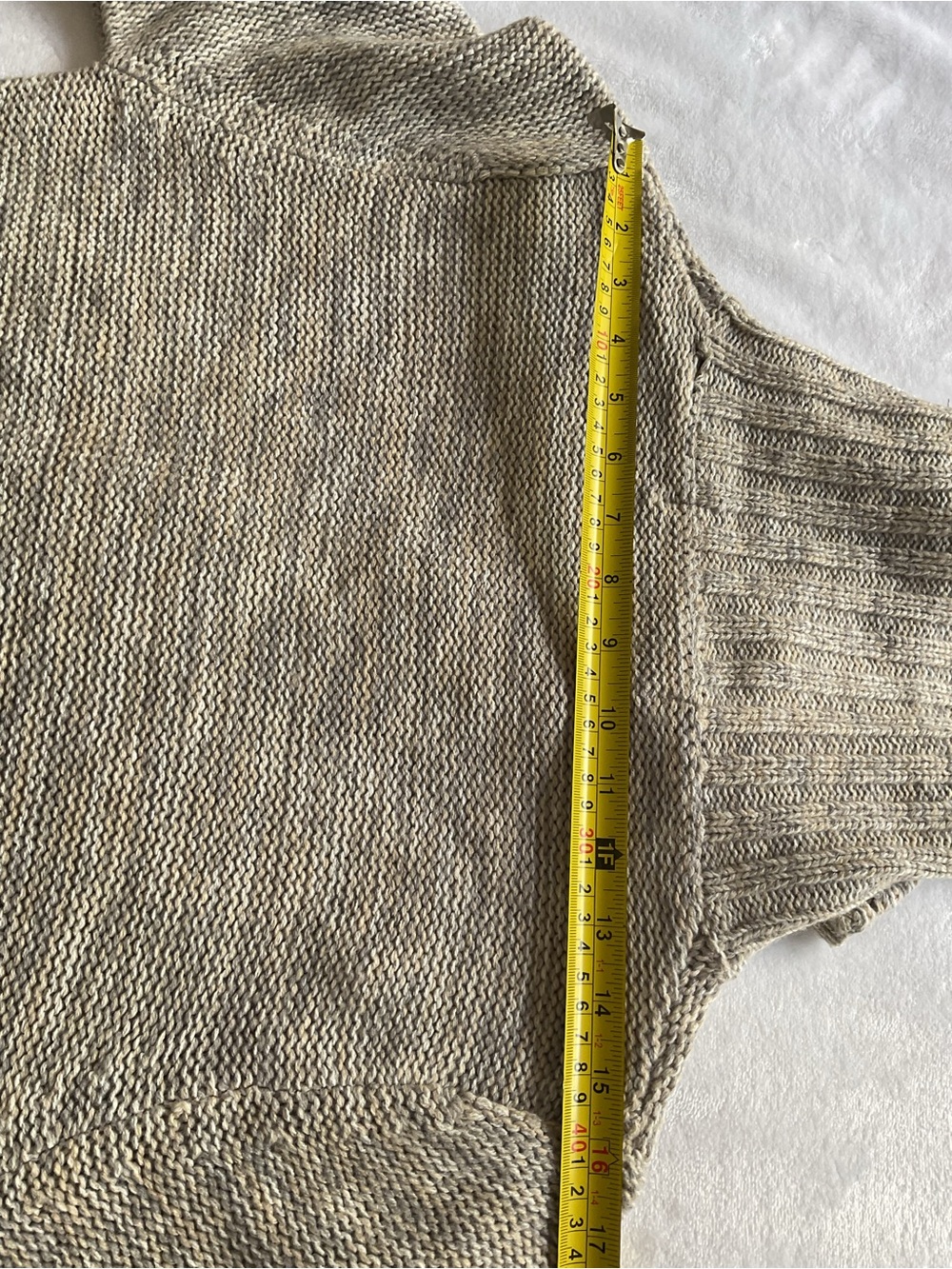 Stephanie Rogers Beige Knit Shawl Collar Long Cardigan Sweater L - Picture 14 of 14